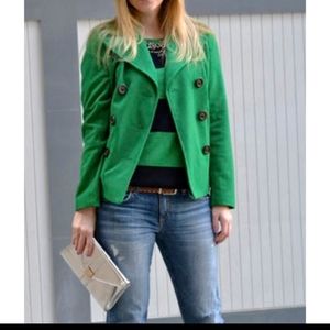 Wool-Blend Peacoat Kelly Green Size Medium